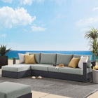 Modway Tahoe 3-Piece Outdoor Patio Powder-Coated Aluminum Left-Facing Chaise Sectional Sofa Set