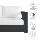Modway Tahoe 3-Piece Outdoor Patio Powder-Coated Aluminum Left-Facing Chaise Sectional Sofa Set