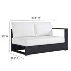 Modway Tahoe 3-Piece Outdoor Patio Powder-Coated Aluminum Left-Facing Chaise Sectional Sofa Set