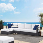 Modway Tahoe 3-Piece Outdoor Patio Powder-Coated Aluminum Left-Facing Chaise Sectional Sofa Set