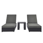 Modway Tahoe 3-Piece Outdoor Patio Powder-Coated Aluminum Chaise Lounge Set  