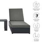 Modway Tahoe 3-Piece Outdoor Patio Powder-Coated Aluminum Chaise Lounge Set