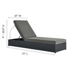 Modway Tahoe 3-Piece Outdoor Patio Powder-Coated Aluminum Chaise Lounge Set