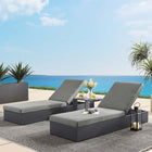 Modway Tahoe 3-Piece Outdoor Patio Powder-Coated Aluminum Chaise Lounge Set