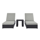 Modway Tahoe 3-Piece Outdoor Patio Powder-Coated Aluminum Chaise Lounge Set  