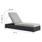 Modway Tahoe 3-Piece Outdoor Patio Powder-Coated Aluminum Chaise Lounge Set
