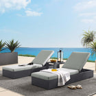 Modway Tahoe 3-Piece Outdoor Patio Powder-Coated Aluminum Chaise Lounge Set