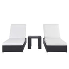 Modway Tahoe 3-Piece Outdoor Patio Powder-Coated Aluminum Chaise Lounge Set  