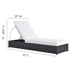 Modway Tahoe 3-Piece Outdoor Patio Powder-Coated Aluminum Chaise Lounge Set