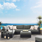 Modway Tahoe 5-Piece Outdoor Patio Powder-Coated Aluminum Sectional Sofa Set