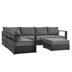 Modway Tahoe 5-Piece Outdoor Patio Powder-Coated Aluminum Sectional Sofa Set  