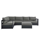 Modway Tahoe 5-Piece Outdoor Patio Powder-Coated Aluminum Sectional Sofa Set