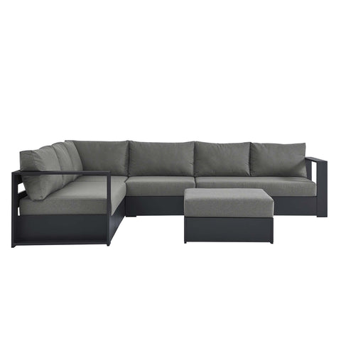 Modway Tahoe 5-Piece Outdoor Patio Powder-Coated Aluminum Sectional Sofa Set  