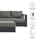 Modway Tahoe 5-Piece Outdoor Patio Powder-Coated Aluminum Sectional Sofa Set