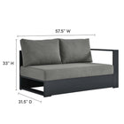 Modway Tahoe 5-Piece Outdoor Patio Powder-Coated Aluminum Sectional Sofa Set