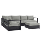 Modway Tahoe 5-Piece Outdoor Patio Powder-Coated Aluminum Sectional Sofa Set  