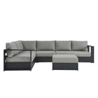 Modway Tahoe 5-Piece Outdoor Patio Powder-Coated Aluminum Sectional Sofa Set
