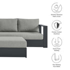 Modway Tahoe 5-Piece Outdoor Patio Powder-Coated Aluminum Sectional Sofa Set