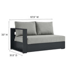 Modway Tahoe 5-Piece Outdoor Patio Powder-Coated Aluminum Sectional Sofa Set