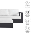 Modway Tahoe 5-Piece Outdoor Patio Powder-Coated Aluminum Sectional Sofa Set