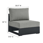 Modway Tahoe 4-Piece Outdoor Patio Powder-Coated Aluminum Sectional Sofa Set