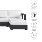Modway Tahoe 4-Piece Outdoor Patio Powder-Coated Aluminum Sectional Sofa Set