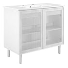 Modway Calla 36" Perforated Metal Bathroom Vanity  