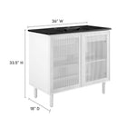 Modway Calla 36" Perforated Metal Bathroom Vanity