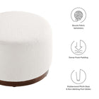 Modway Tilden Large 23" Round Boucle Upholstered Upholstered Ottoman