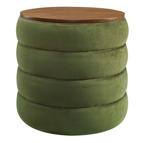 Modway Mezzo Round Performance Velvet Storage Ottoman  