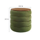 Modway Mezzo Round Performance Velvet Storage Ottoman