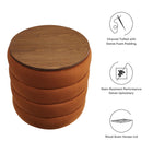 Modway Mezzo Round Performance Velvet Storage Ottoman