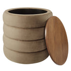 Modway Mezzo Round Performance Velvet Storage Ottoman