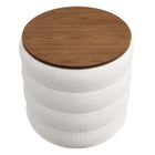 Modway Mezzo Round Boucle Fabric Storage Ottoman