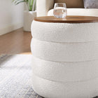 Modway Mezzo Round Boucle Fabric Storage Ottoman