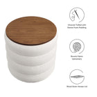 Modway Mezzo Round Boucle Fabric Storage Ottoman