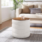 Modway Mezzo Round Boucle Fabric Storage Ottoman