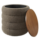 Modway Mezzo Round Boucle Fabric Storage Ottoman