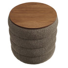 Modway Mezzo Round Boucle Fabric Storage Ottoman
