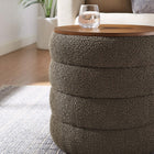 Modway Mezzo Round Boucle Fabric Storage Ottoman