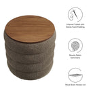 Modway Mezzo Round Boucle Fabric Storage Ottoman