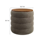 Modway Mezzo Round Boucle Fabric Storage Ottoman