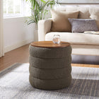 Modway Mezzo Round Boucle Fabric Storage Ottoman