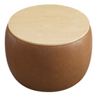 Modway Perla Round Vegan Leather Storage Ottoman
