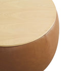 Modway Perla Round Vegan Leather Storage Ottoman