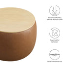 Modway Perla Round Vegan Leather Storage Ottoman
