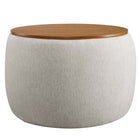 Modway Perla Woven Heathered Fabric Upholstered Storage Ottoman  
