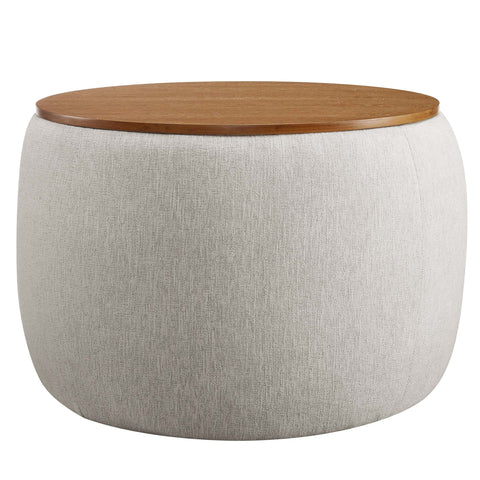 Modway Perla Woven Heathered Fabric Upholstered Storage Ottoman  