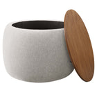 Modway Perla Woven Heathered Fabric Upholstered Storage Ottoman