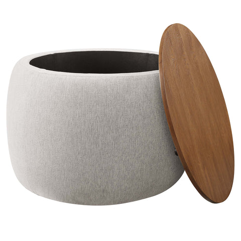 Modway Perla Woven Heathered Fabric Upholstered Storage Ottoman  